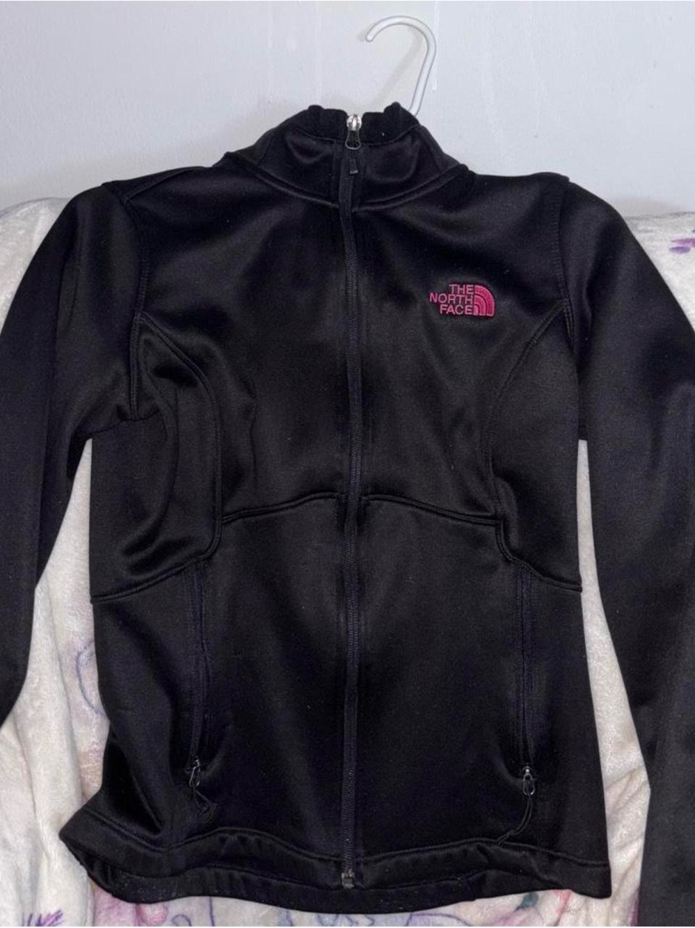 The North Face Black Utility Jacket with Pink Logo